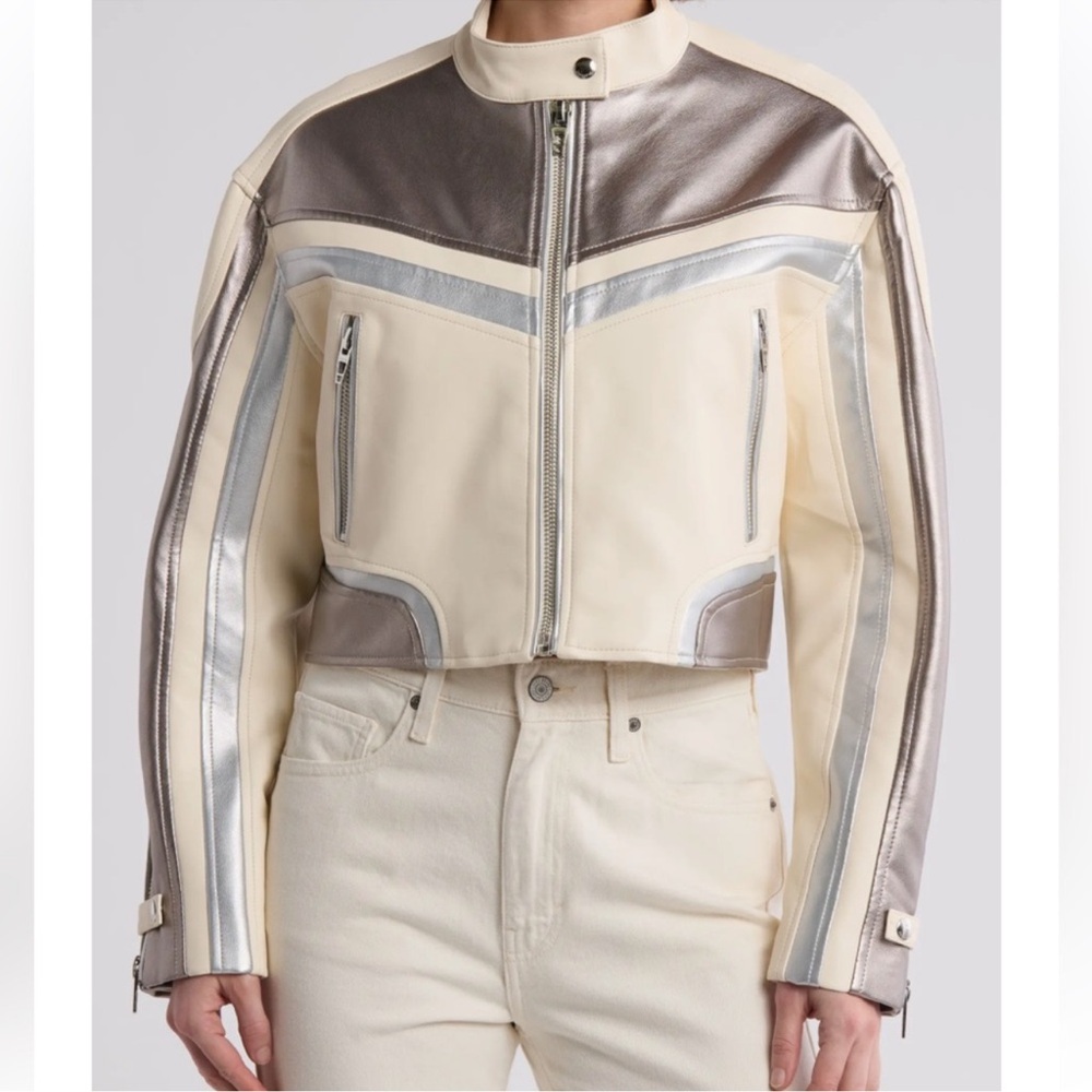 Blank NYC Metallic Silver and Cream Jacket (NWT) - Picture 5 of 7